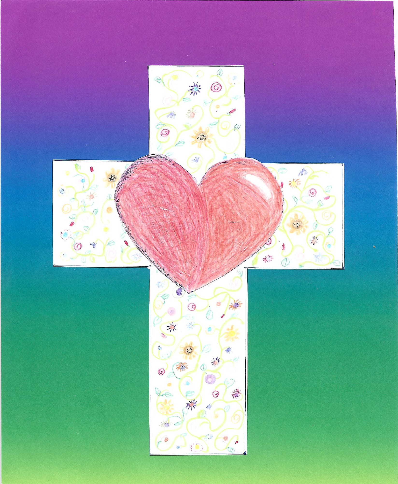 image from Buntes Kreuz mit Herz 2
