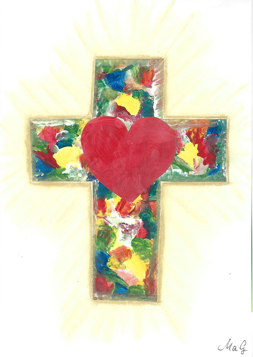 image from Buntes Kreuz mit Herz