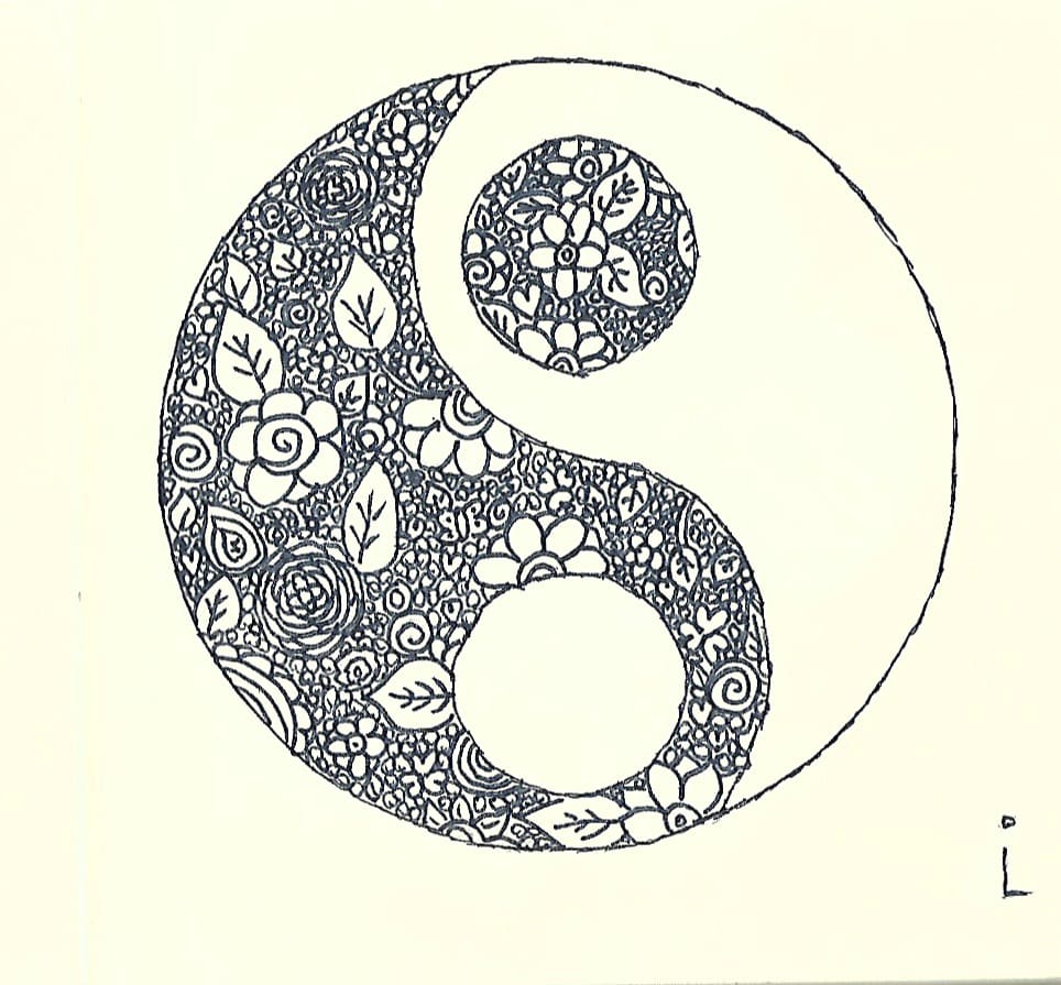 Gezeichnetes Yin-Yang-Zeichen